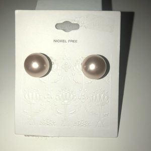 Large pink peal earrings